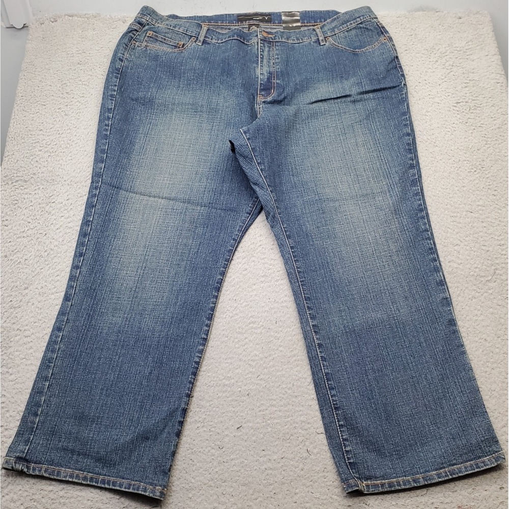 Venezia Jeans Womens Plus 26WP Blue Denim Faded Super‎ Stretch Low Waist Grunge